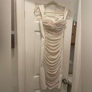 Fashion Nova Strapless Cream Dress